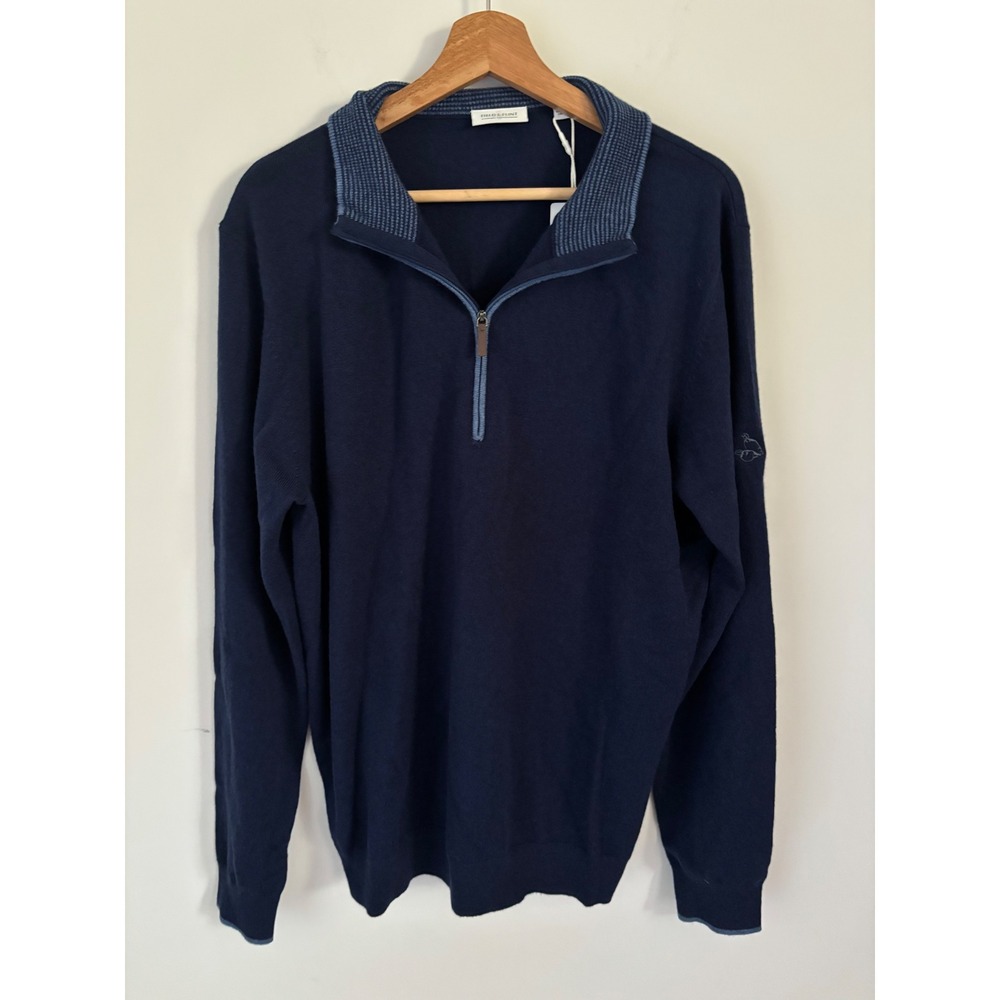 Field & Flint FootJoy Cashmere quarter zip Quail Hollow Logo Blue large